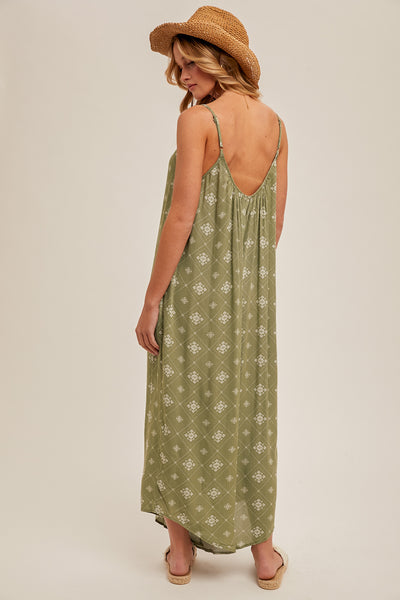 Textured Woven Jumpsuit in Light Olive