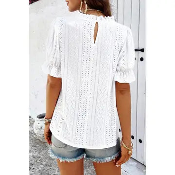 / The Verdict Is In White Hollow Out Top - Catching Fireflies Boutique