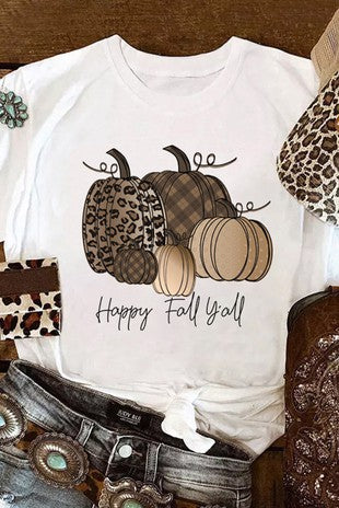 Happy Fall Pumpkin T-Shirt - Catching Fireflies Boutique