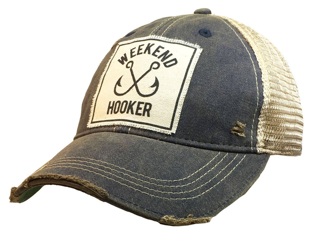 Weekend Hooker Distressed Trucker Cap - Catching Fireflies Boutique