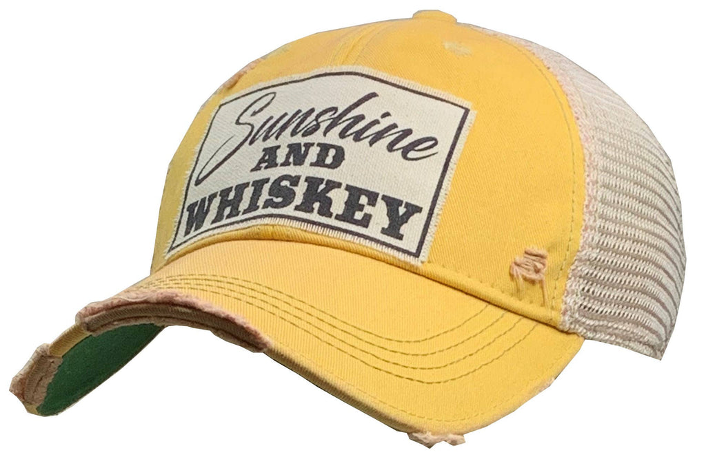 Sunshine & Whiskey Trucker Hat Baseball Cap - Catching Fireflies Boutique