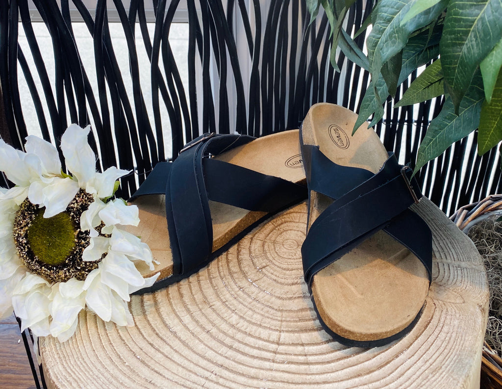Ready To Conquer The Day Sandals-Black - Catching Fireflies Boutique