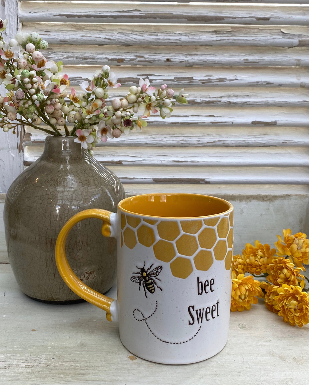 Bee Sweet 15 oz Ceramic Mug-Not Available For Shipping - Catching Fireflies Boutique