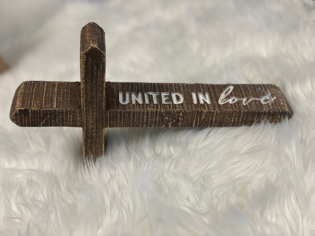 United In Love Tabletop Leaning Cross - Catching Fireflies Boutique