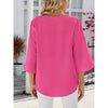 @/ Roses And Romance Plus Pink Chiffon Mid Sleeve Blouse