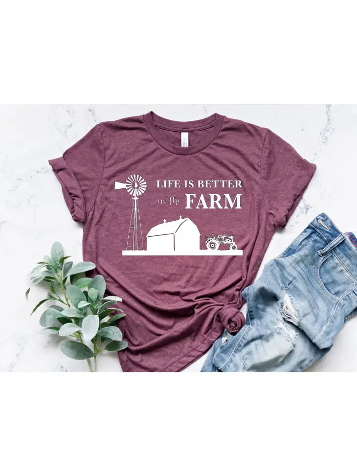 / Life Is Better On The Farm Bella Canvas Graphic Tee - Catching Fireflies Boutique