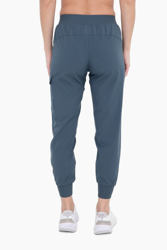 / On The Run Slate Blue Pocket Joggers