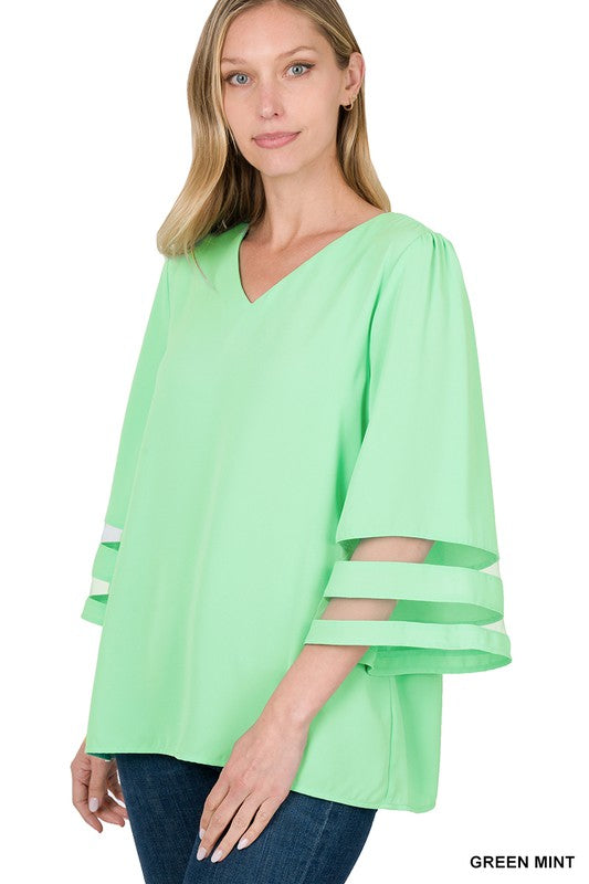*All The Romance Plus Green Mint Blouse