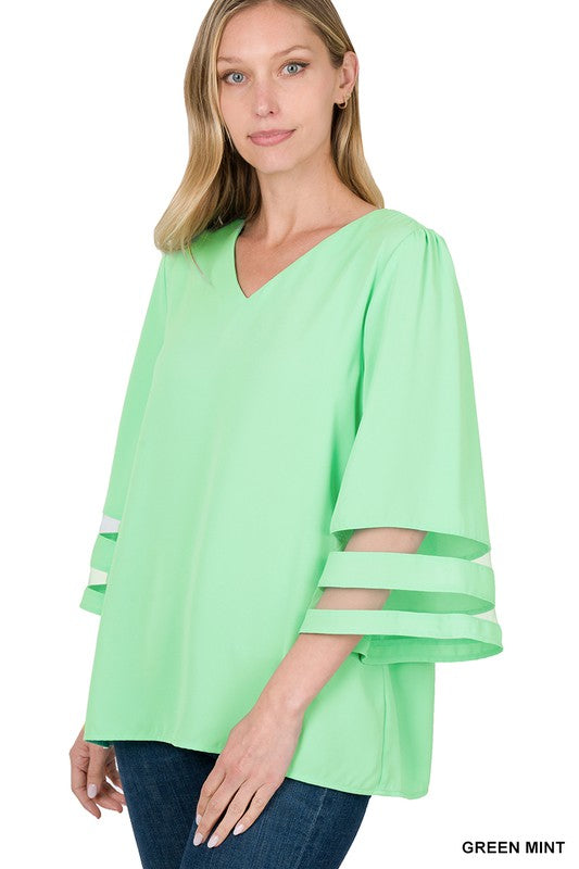 : All The Romance Plus Green Mint Blouse - Catching Fireflies Boutique
