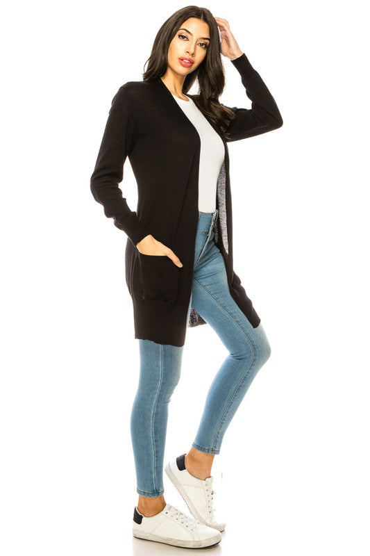 : Its Essential To Me Black Knit Cardigan - Catching Fireflies Boutique