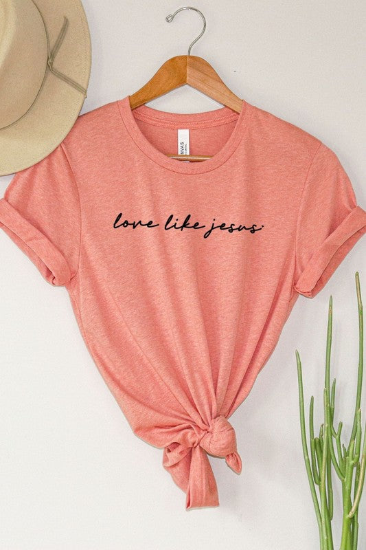 : Love Like Jesus Heather Sunset Bella Canvas Graphic Tee - Catching Fireflies Boutique