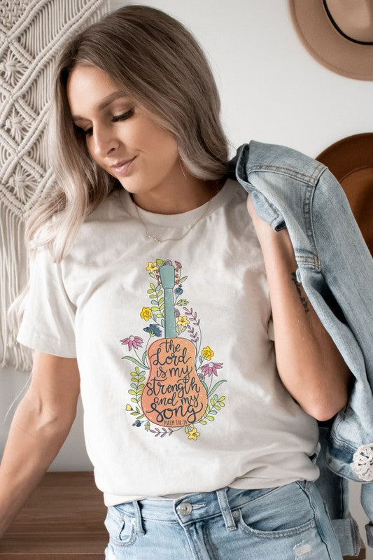 : Strength And Strong Grey Bella Canvas Graphic Tee - Catching Fireflies Boutique
