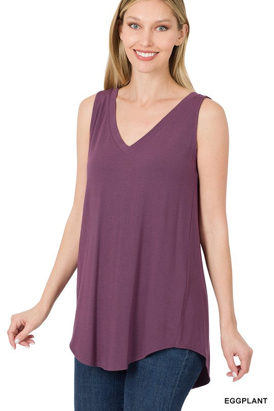 / Spring Is In The Air Sleeveless Eggplant Top - Catching Fireflies Boutique