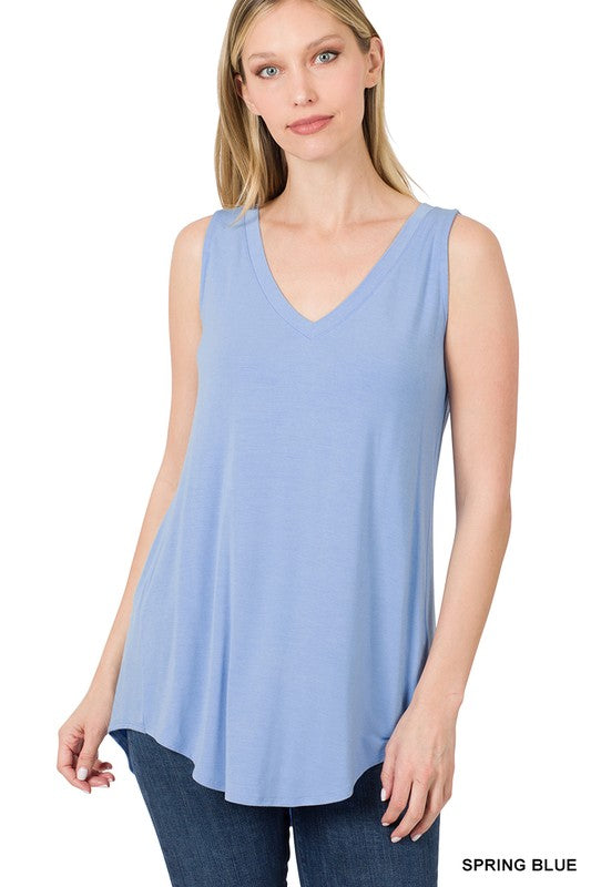 / Spring Is In The Air Sleeveless Spring Blue Top - Catching Fireflies Boutique