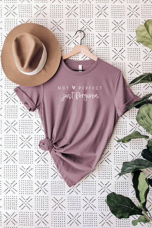 : Not Perfect Just Forgiven Orchid Graphic Tee - Catching Fireflies Boutique