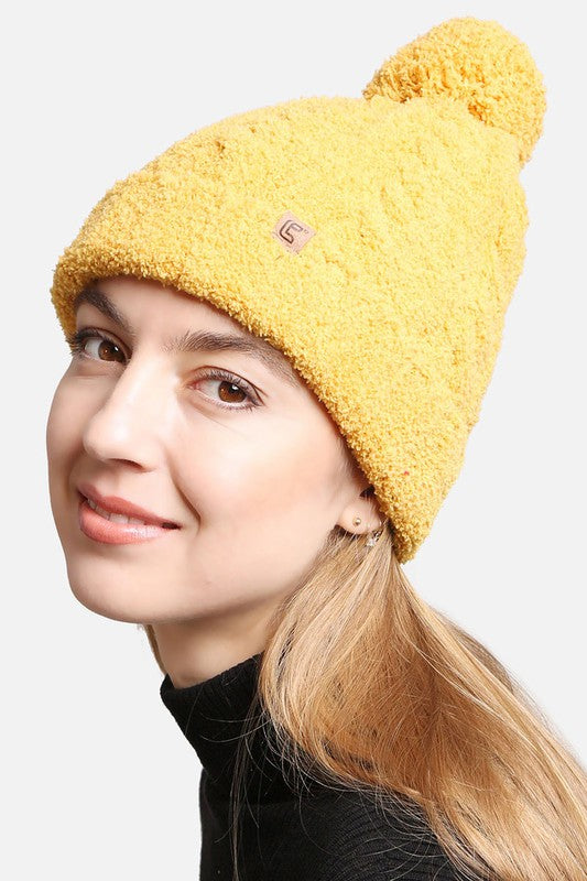 : Assorted Solid Color Microfiber Pom Pom Beanie - Catching Fireflies Boutique