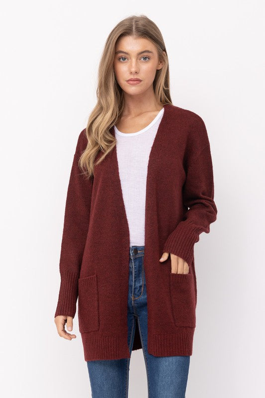 Long Road Ahead Burgundy Long Sleeve Cardigan