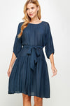 @Dress To Impress Navy A-Line Mid Sleeve Dress