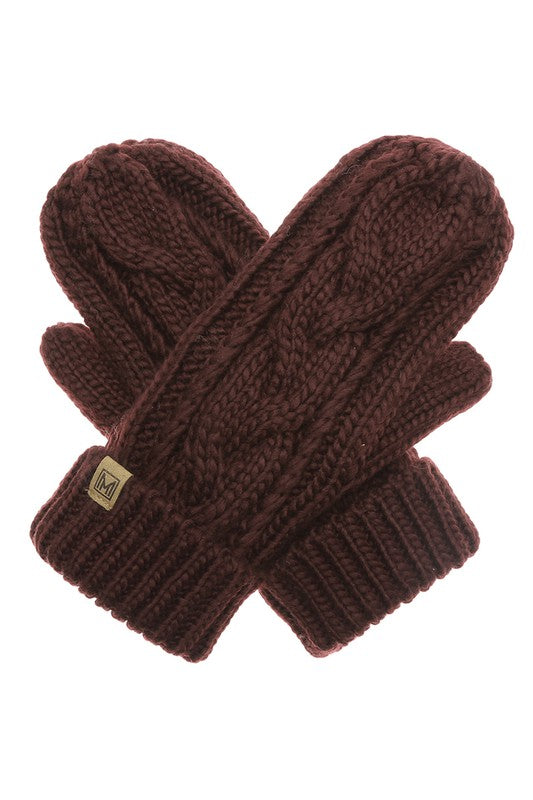 : Assorted Cable Knit Fleece Lined Mittens - Catching Fireflies Boutique