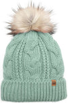 : Assorted Cable Knit Faux Fur Pom Beanie Hat - Catching Fireflies Boutique