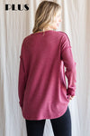 / Different Point Of View Plus Burgundy Waffle Knit Top - Catching Fireflies Boutique