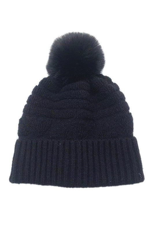 : Assorted Faux Fur Beanie Hat - Catching Fireflies Boutique