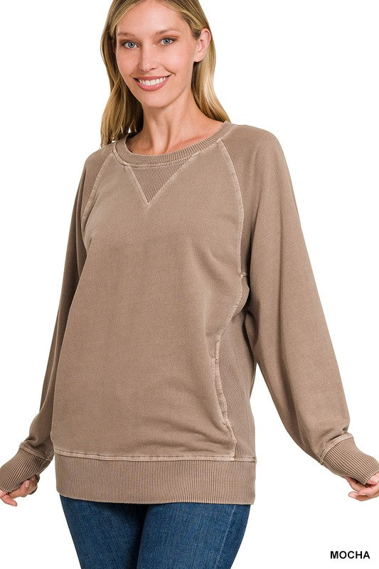 Casual Candor Mocha Pullover Top