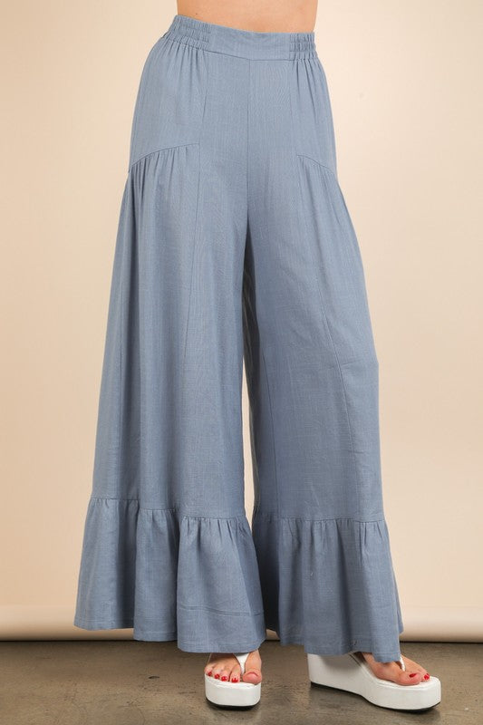 True Bliss Sky Elastic Waist Wide Leg Pants - Catching Fireflies Boutique