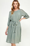 @/ Dress To Impress Sage A-Line Mid Sleeve Dress