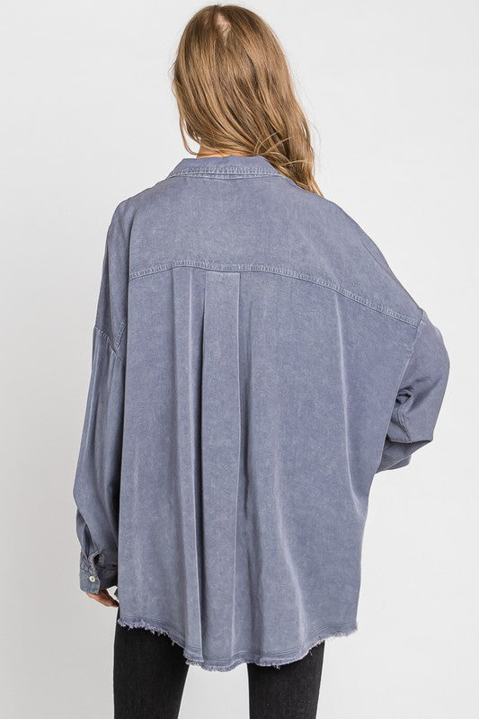 : Hide And Seek Grey Mineral Washed Top - Catching Fireflies Boutique