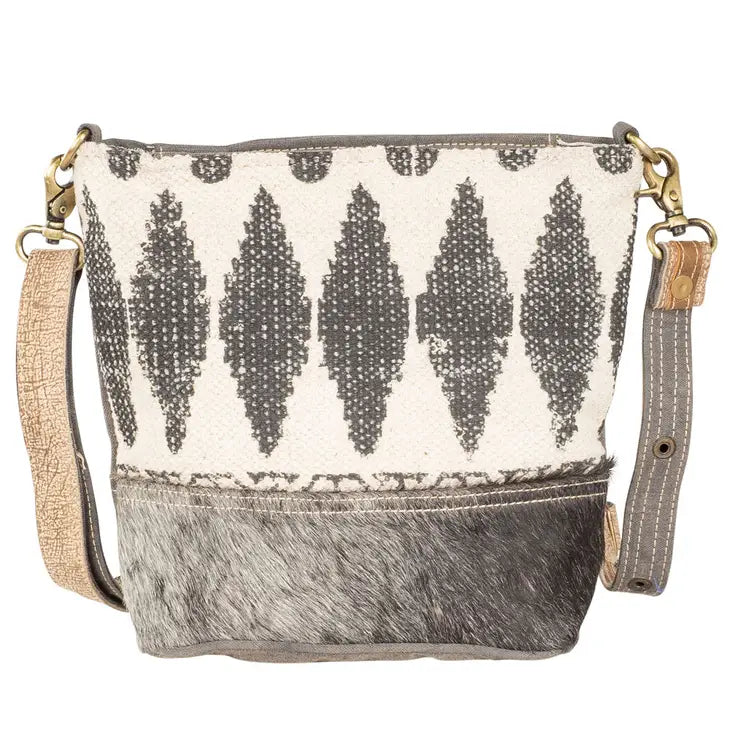 #/ Faux Fur Black And White Shoulder Bag - Catching Fireflies Boutique