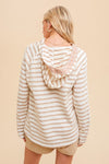 / Touches Of Lace Coral Stripe Hoodie Sweater - Catching Fireflies Boutique