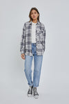 / Mad For Plaid Plus Navy Flannel Boyfriend Shirt