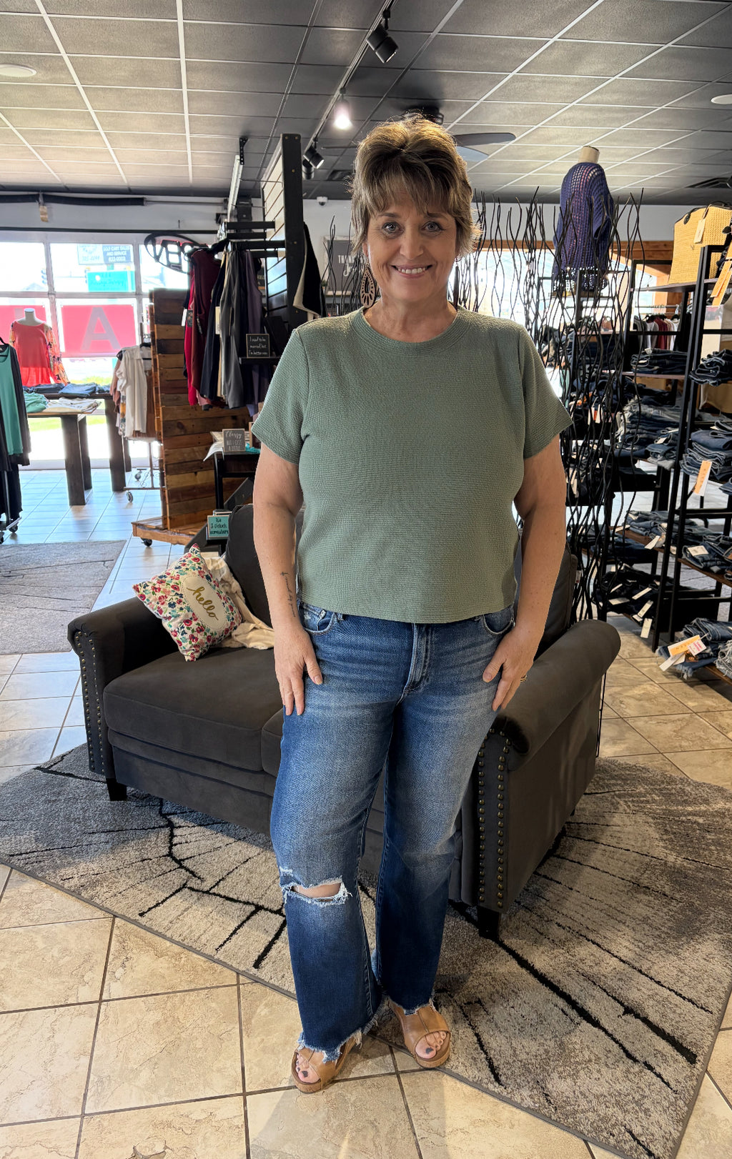 Believe In Yourself Knit Crop Short Sleeve Top - Catching Fireflies Boutique