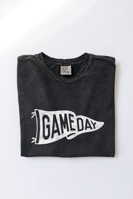 / Game Day Pennant Mineral Black Washed Graphic Tee