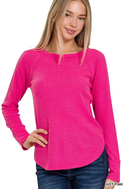 : Movie Night Hot Pink Baby Waffle Top - Catching Fireflies Boutique