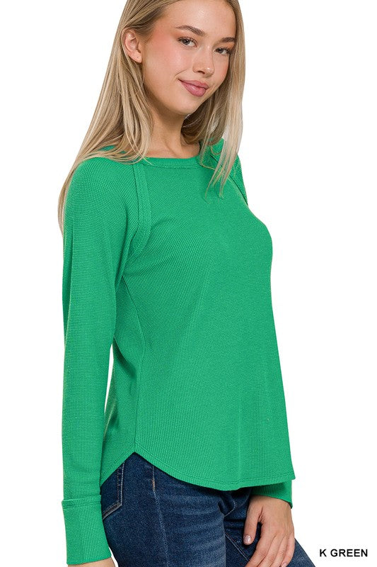 : Movie Night Kelly Green Baby Waffle Top - Catching Fireflies Boutique