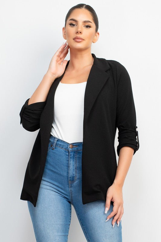 @Late Nights Black Chic Notched Collar Blazer