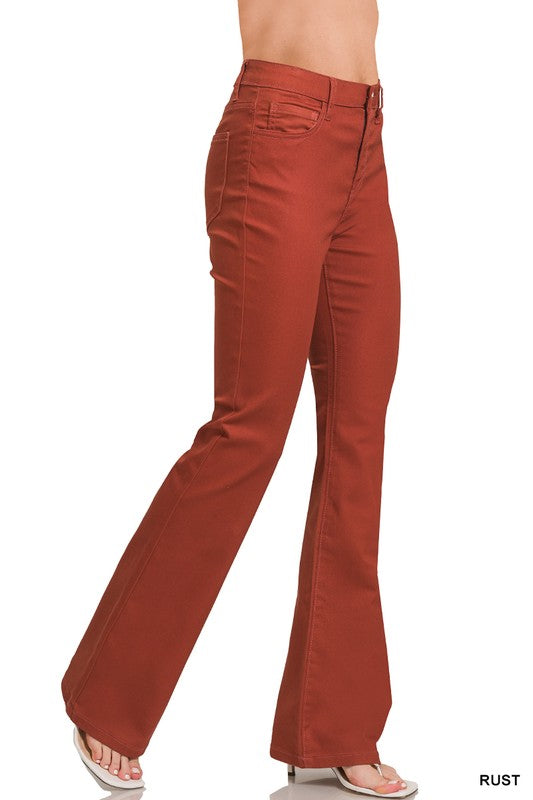 / Deanna High Rise Bootcut Rust Denim Pants