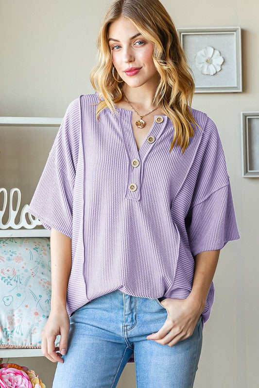 / Accept Your Abilities Lavender Ribbed Top