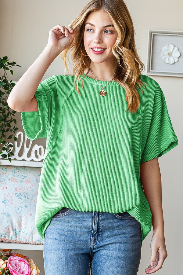 / Just Between The Lines Plus Green Top - Catching Fireflies Boutique