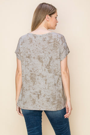 Settling Down Taupe Western Bull And Flag Graphic Top - Catching Fireflies Boutique