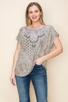 Settling Down Taupe Western Bull And Flag Graphic Top - Catching Fireflies Boutique