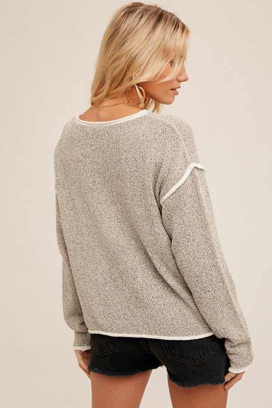 / Like Old Times Heather Grey Pullover Sweater - Catching Fireflies Boutique