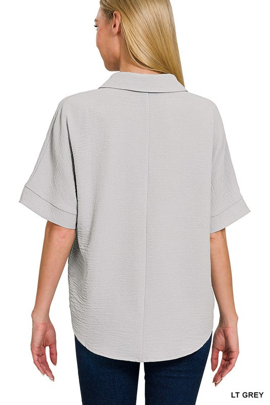 Here Lately Light Grey V-Neck Shirt - Catching Fireflies Boutique