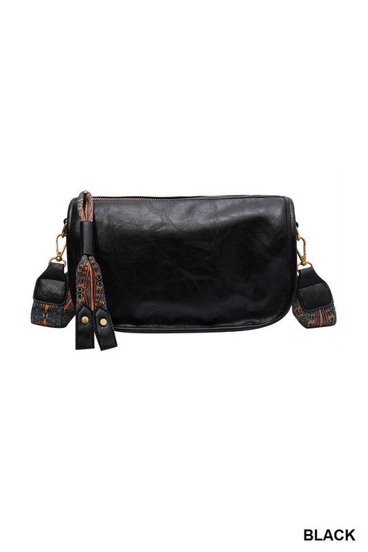 / On The Go Black Wide Strap Shoulder Bag - Catching Fireflies Boutique
