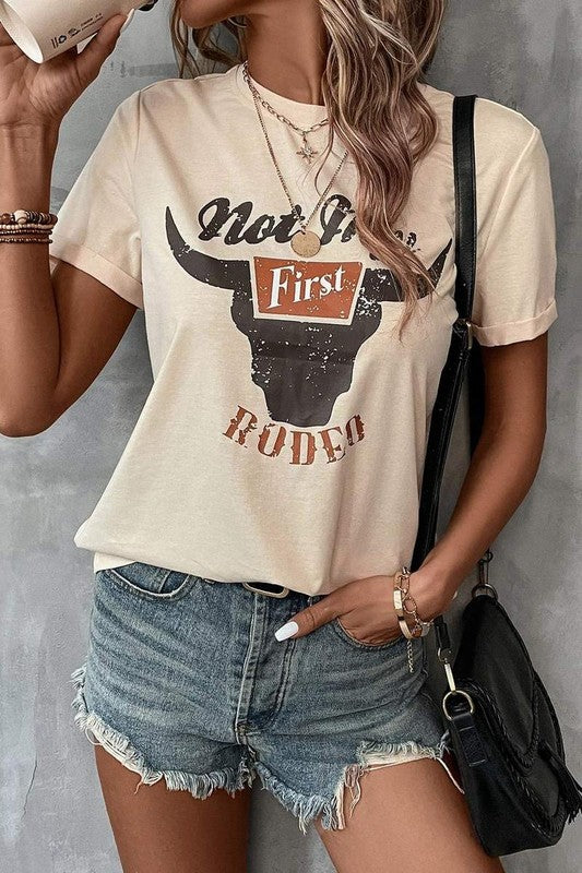 / Not My First Rodeo Apricot Graphic Tee