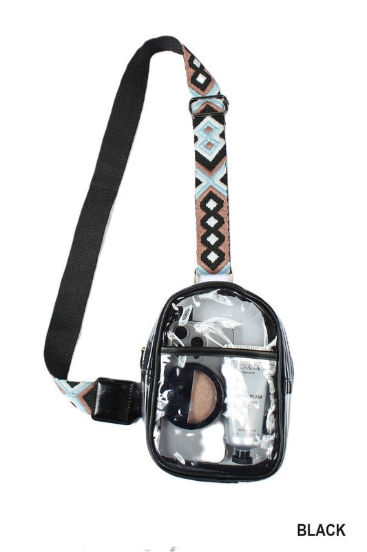 / Its A Clear View Assorted Vinyl Sling Bag With Guitar Strap - Catching Fireflies Boutique