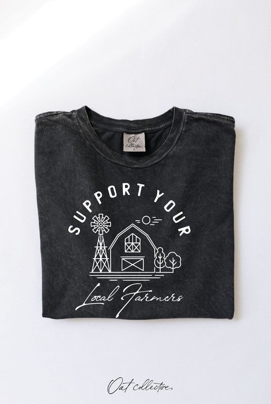 / Support Your Local Farmers Mineral Black Graphic Tee