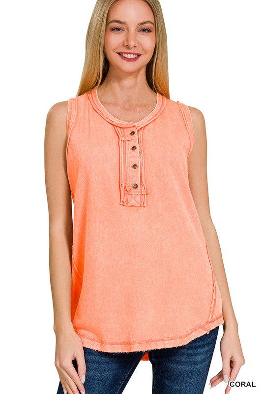 / Under The Radar Coral Raw Edge Tank - Catching Fireflies Boutique